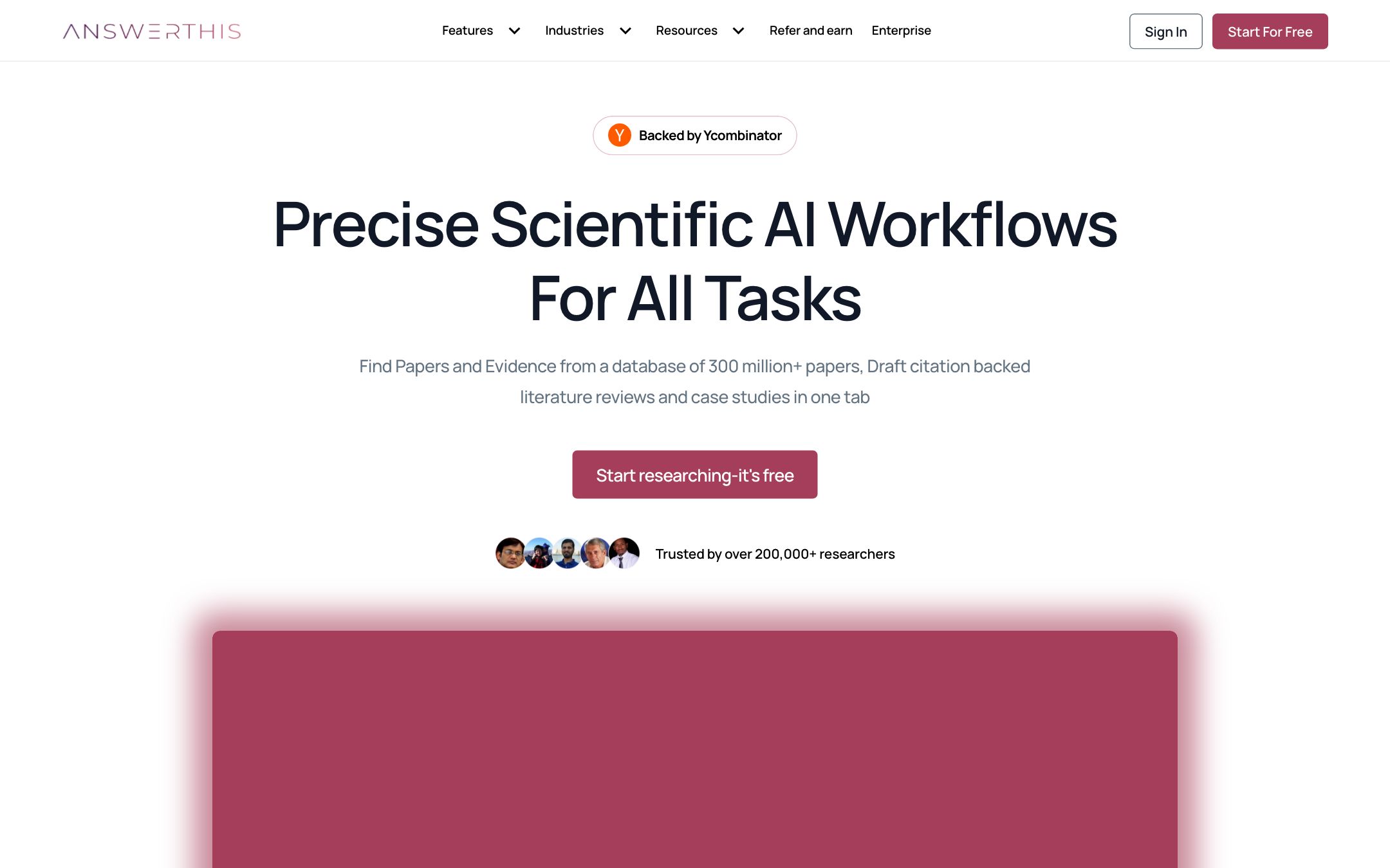 AnswerThis interface showing a research question on neural networks with the AI-generated answer on the left and a panel of cited peer-reviewed sources with DOIs on the right.