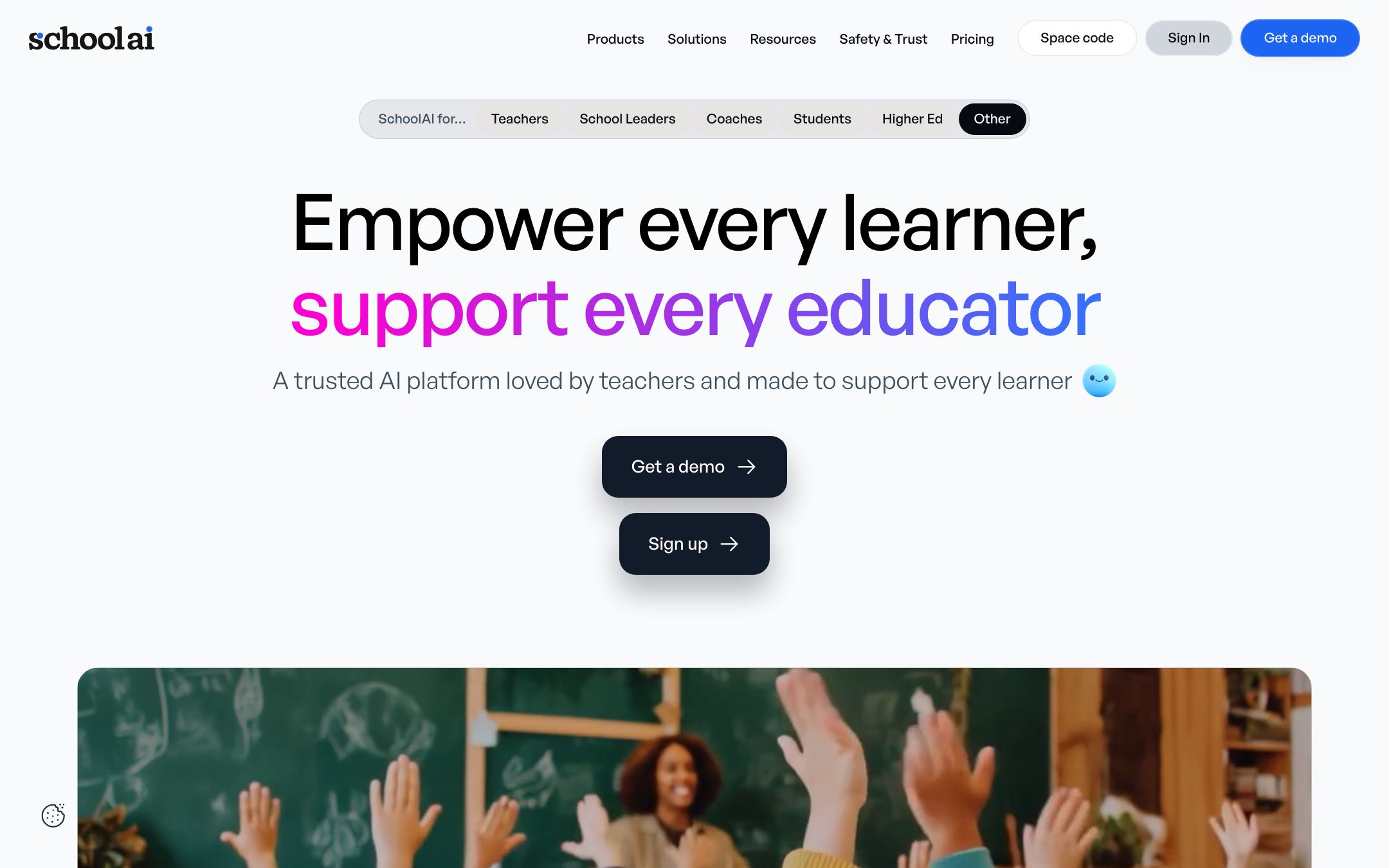SchoolAI teacher dashboard showing 24 simultaneous student chats with live flag indicators on three off-topic conversations.