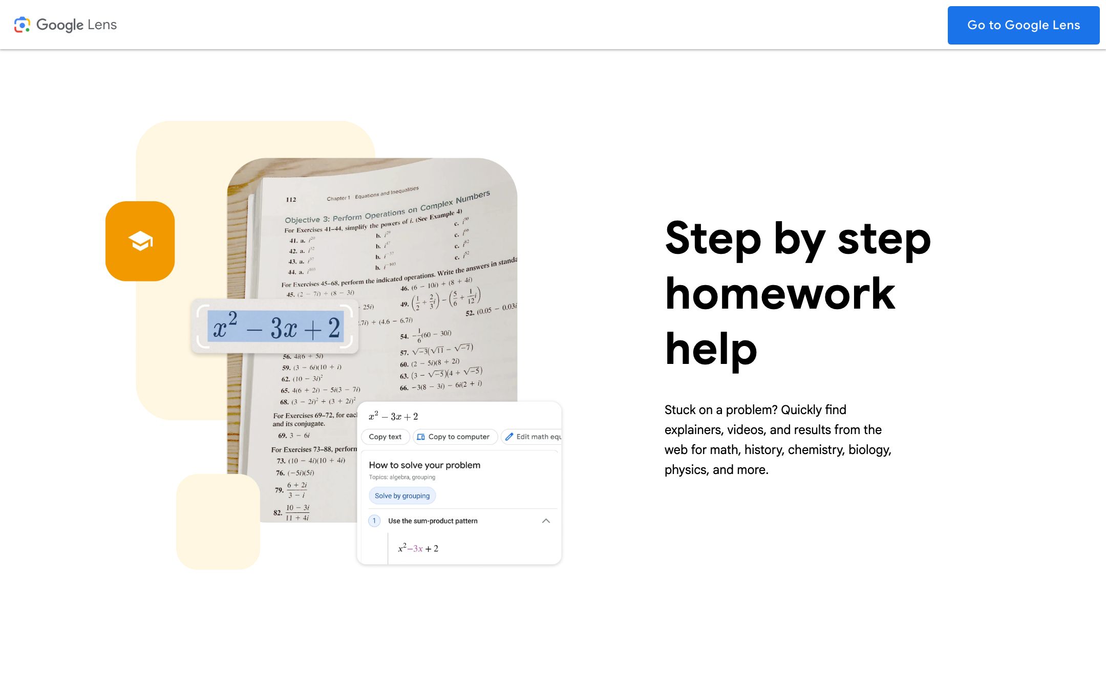 Socratic by Google iOS App 显示一道拍下来的代数应用题，下方是解释卡片与 YouTube 视频教程。